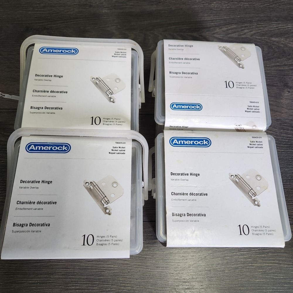 40 PCS Satin Nickel Variable Overlay Face Mount Cabinet Hinge
